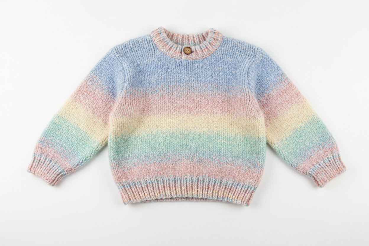 Soft knitted sweater for toddlers and kids.